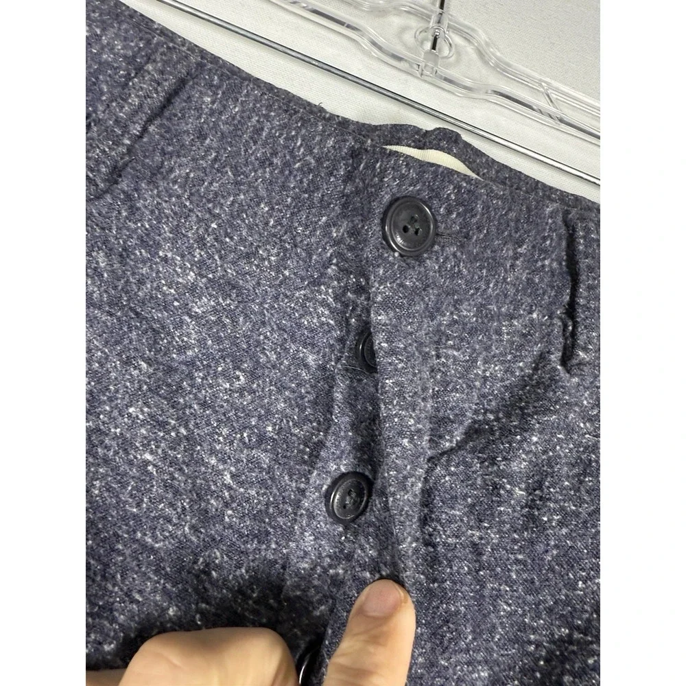 Norse Projects Pants Mens 33x27.5 Aros Cropped Nose Melange Cotton Straight Blue